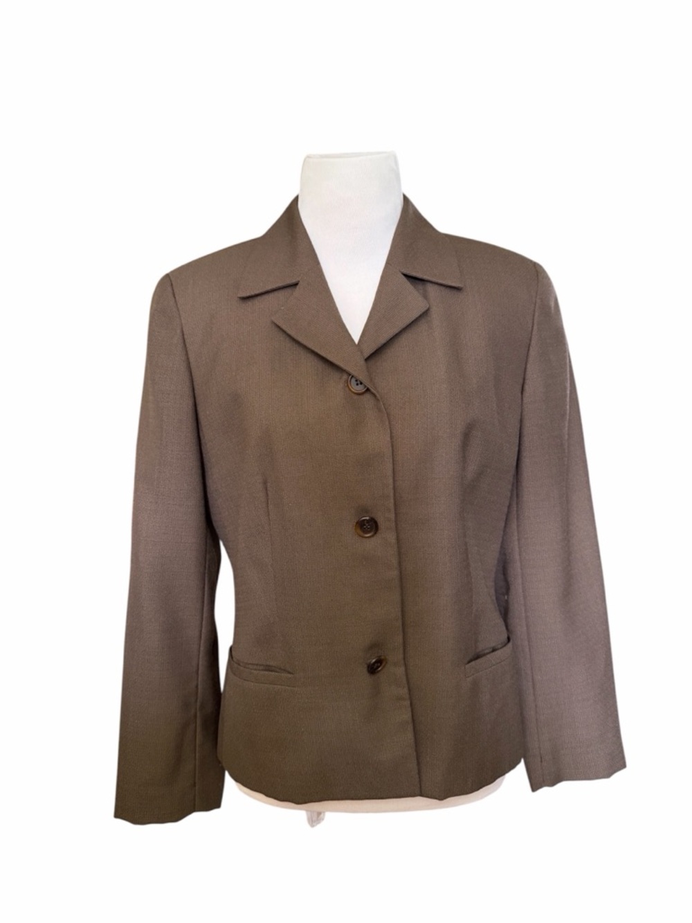 Vintage Jones New York  minimalist Brown Taupe Jacket , size 6, EUC